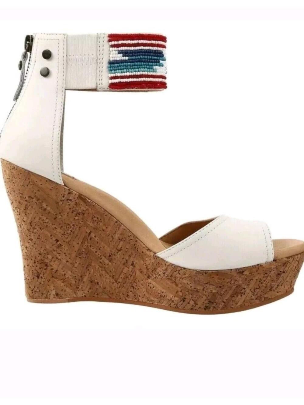 stunning Ugg "Jacinda" Serape Beads Women's Platform Wedge Shoes Sandals 7.5